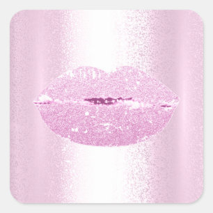 Pegatina Cuadrada Mermaid Kiss Lips Artista de maquillaje Boutique P