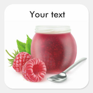 Pegatina Cuadrada Mermelada de frambuesa