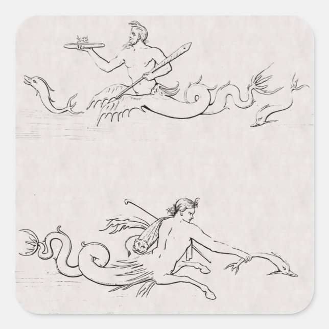 Pegatina Cuadrada Merpeople (Anverso)