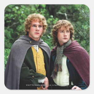 Pegatina Cuadrada Merry and Peregrin