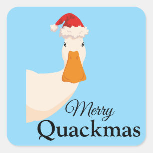 Pegatina Cuadrada Merry Blue Navidades minimalistas personalizado di