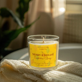 Pegatina Cuadrada Merry & Bright Holiday | Editable Christmas Candle