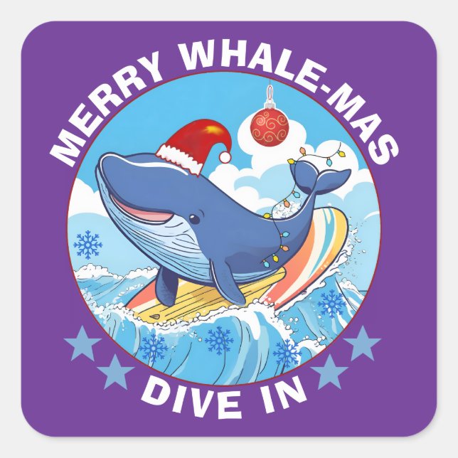 Pegatina Cuadrada Merry Christmas (Anverso)