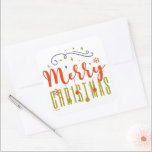 PEGATINA CUADRADA MERRY CHRISTMAS<br><div class="desc">Sea la estrella de los Navidades que comen con este lindo diseño o dásela como el regalo perfecto para Navidades para un amigo o pariente. Feliz Navidad!</div>