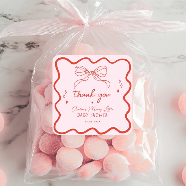 Pegatina Cuadrada Merry Little Baby Shower Hand Drawn Christmas (Subido por el creador)