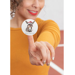 Pegatina Cuadrada Merry Little Navidades Donkey, personalizado