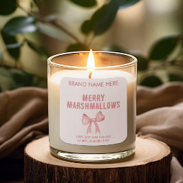 Pegatina Cuadrada Merry Marshmallows | Modern Candle Labels