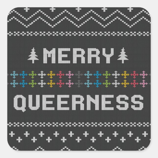 Pegatina Cuadrada Merry Queerness (Anverso)