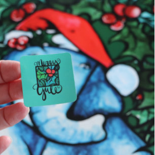 Pegatina Cuadrada Merry Yule