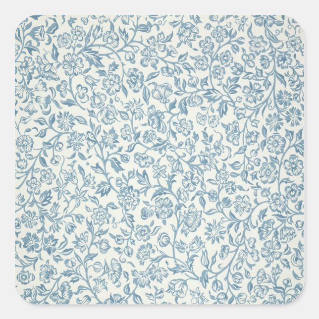 Pegatina Cuadrada Merton, diseño de papel pintado (Anverso)