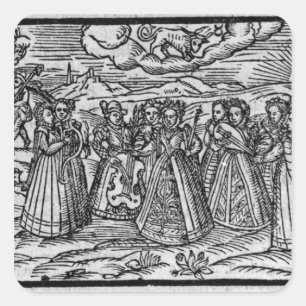 Pegatina Cuadrada Mes de abril, de 'The Shepheardes Calender'