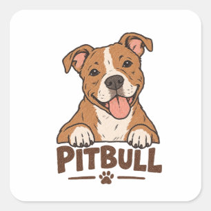 Pegatina Cuadrada Mes de Concientización sobre Pitbull Octubre Calco