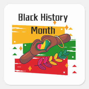 Pegatina Cuadrada Mes de la Historia Negra celebrando el auge juntos