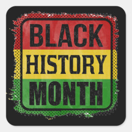 Pegatina Cuadrada Mes de la historia negra Colores de la bandera afr