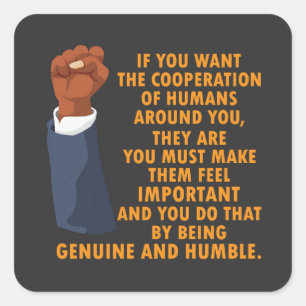 Pegatina Cuadrada Mes de la Historia Negra de los Líderes del Poder 