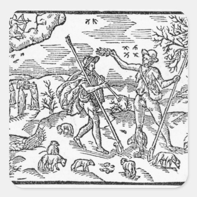 Pegatina Cuadrada Mes de septiembre "El Calendador de los Shephearde (Anverso)