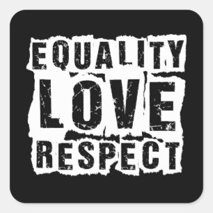 Pegatina Cuadrada Mes del orgullo de amor y respeto por la igualdad