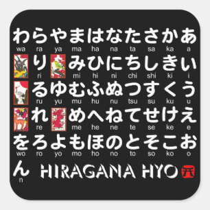 Pegatina Cuadrada Mesa Hiragana japonesa (Hanafuda)