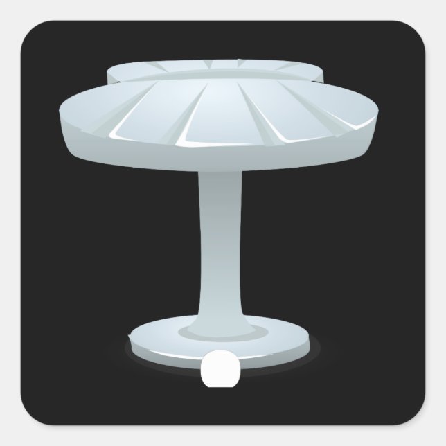 Pegatina Cuadrada Mesa lateral de la concha con mobiliario brillante (Anverso)