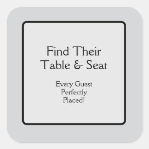 Pegatina Cuadrada Mesa y asiento