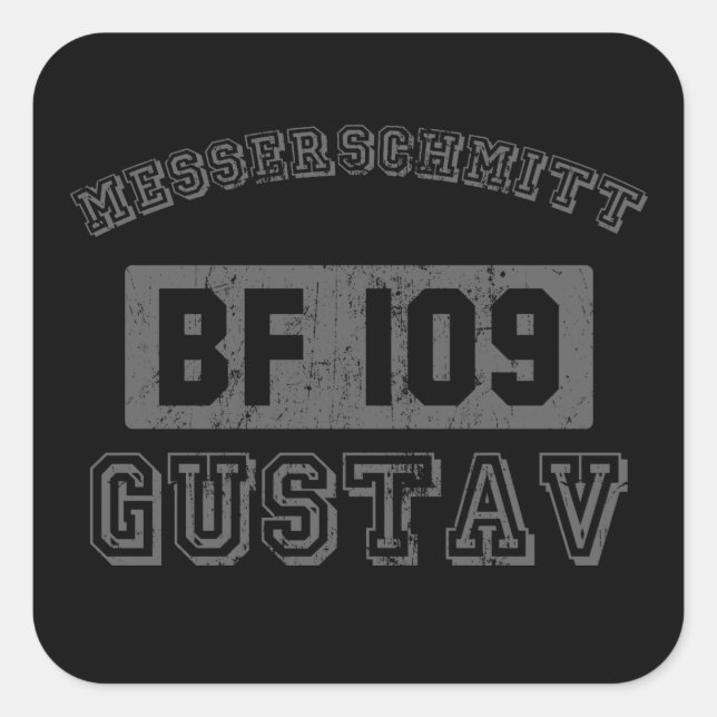 Pegatina Cuadrada Messerschmitt BF109 (Anverso)