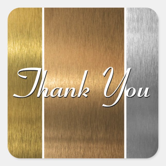 Pegatina Cuadrada Metales cepillados (Anverso)