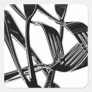 Pegatina Cuadrada Metálico