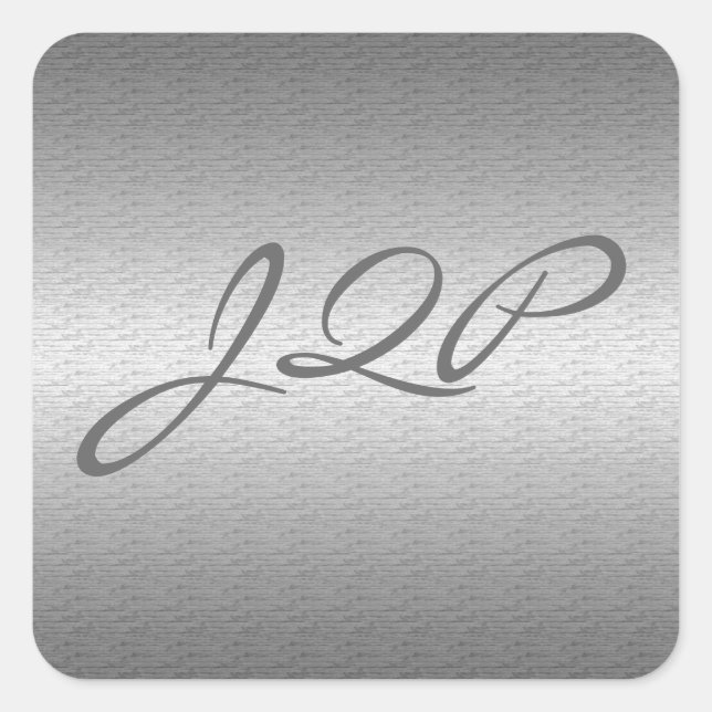 Pegatina Cuadrada Metalizado cepillado (Anverso)