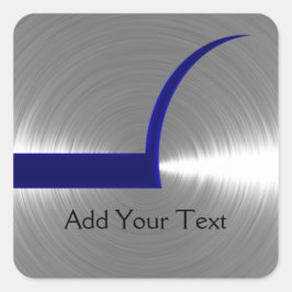 Pegatina Cuadrada Metalizado cepillado azul y plateado