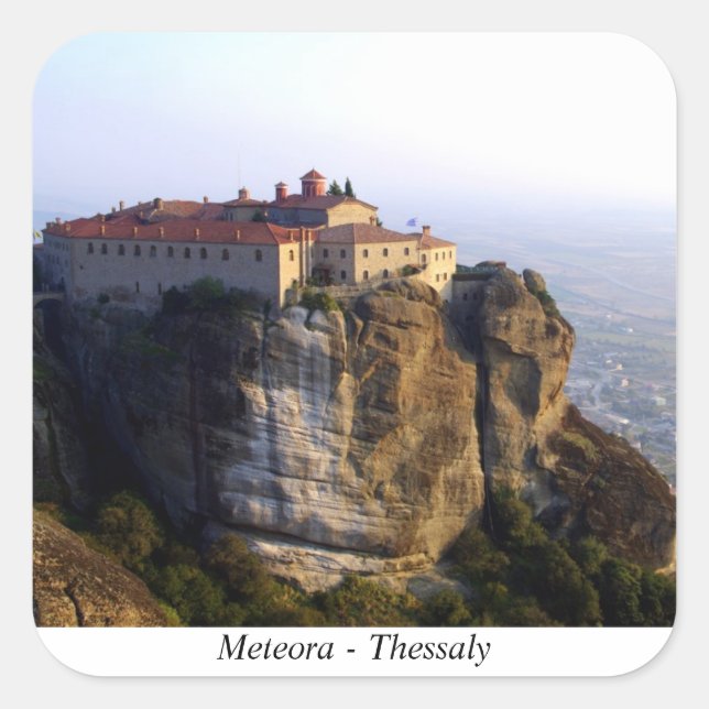 Pegatina Cuadrada Meteora - Tesalia (Anverso)