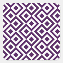 Pegatina Cuadrada Metro morado y blanco