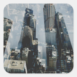 Pegatina Cuadrada Metrópoli III