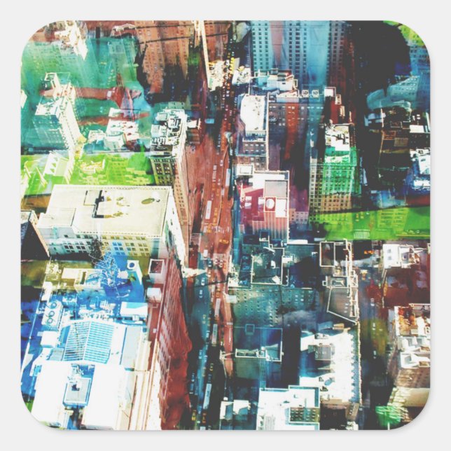 Pegatina Cuadrada Metropolis (Anverso)