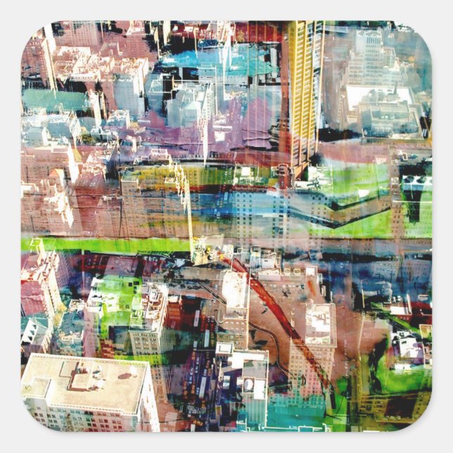 Pegatina Cuadrada Metropolis II (Anverso)