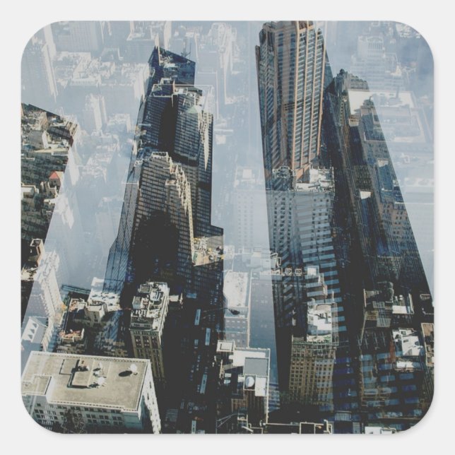 Pegatina Cuadrada Metropolis III (Anverso)