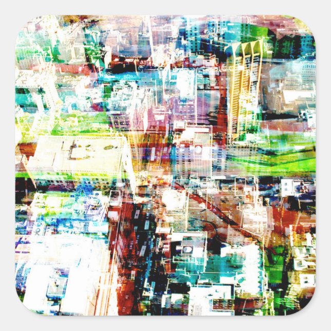 Pegatina Cuadrada Metropolis VI (Anverso)