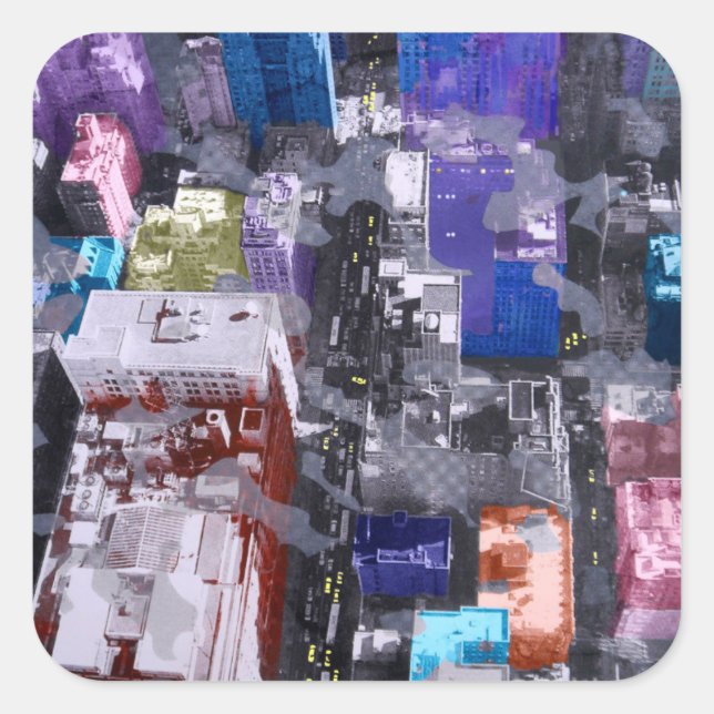 Pegatina Cuadrada Metropolis VIIII (Anverso)