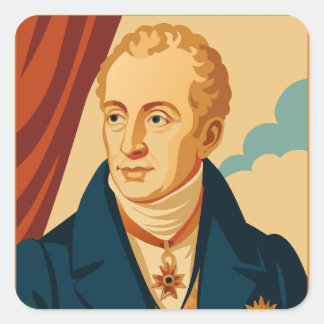 Pegatina Cuadrada Metternich: Afiche moderno de época