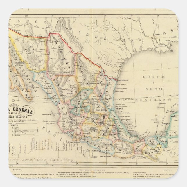 Pegatina Cuadrada México (Anverso)
