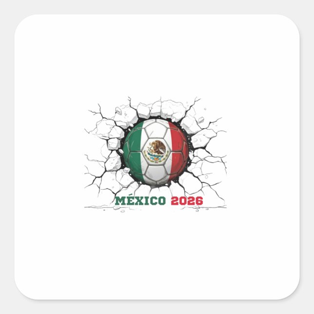 Pegatina Cuadrada "México 2026:   Orgullo y Pasión (Anverso)