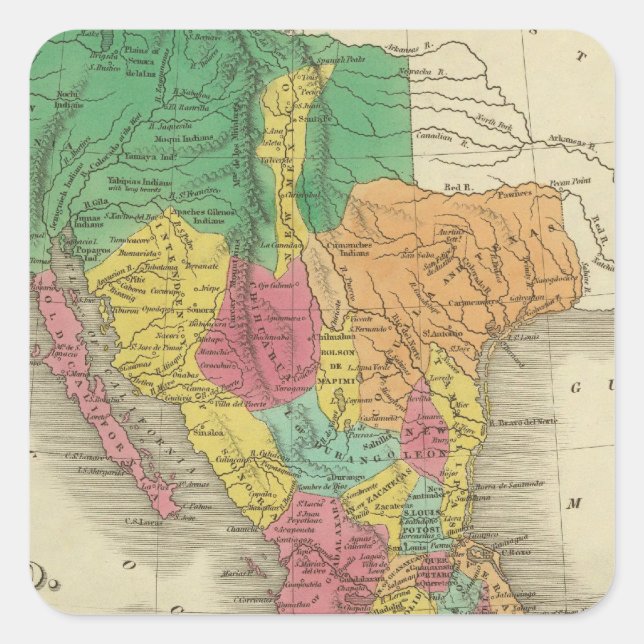 Pegatina Cuadrada México 3 (Anverso)