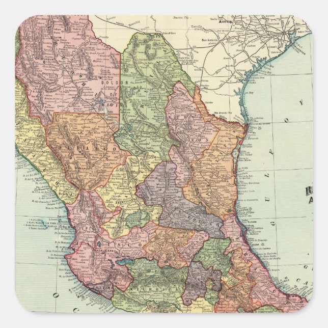 Pegatina Cuadrada México 7 (Anverso)