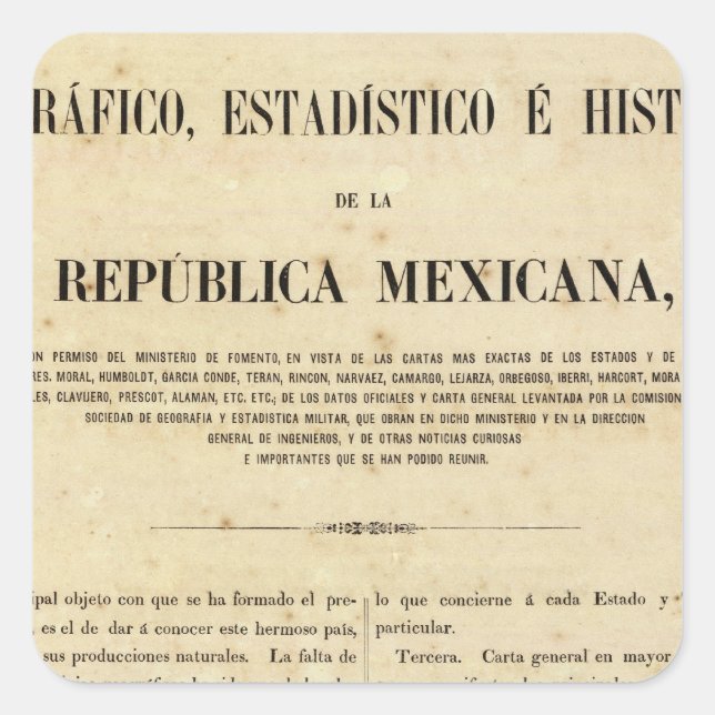 Pegatina Cuadrada México 9 (Anverso)