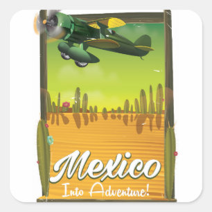 Pegatina Cuadrada ¡México a la aventura!