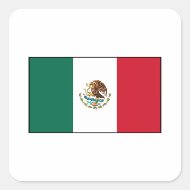 Pegatina Cuadrada México - Bandera mexicana (Anverso)