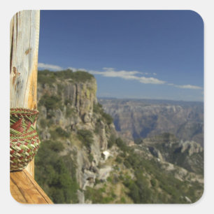 Pegatina Cuadrada México, Chihuahua, cañón de cobre. Ver desde