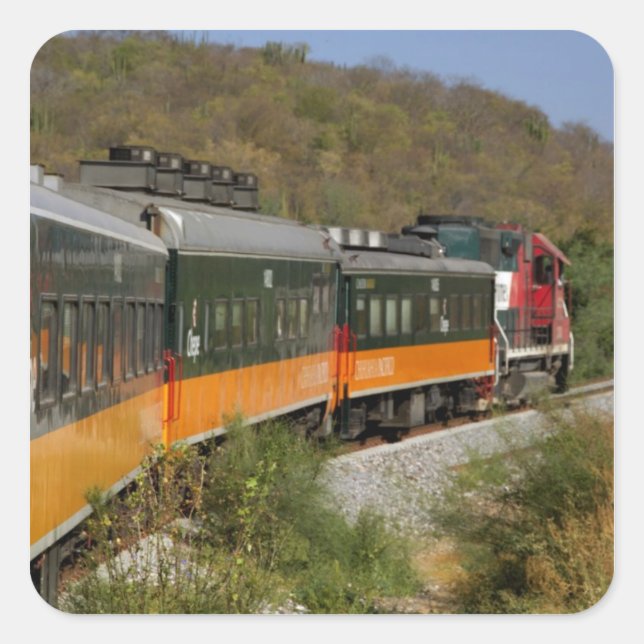 Pegatina Cuadrada México, Chihuahua, cañón de cobre. Vistas desde (Anverso)