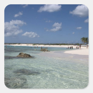 Pegatina Cuadrada México, Cozumel, Punta Morena, la costa este