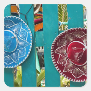 Pegatina Cuadrada México, Cozumel. Souvenirs de Isla de Cozumel