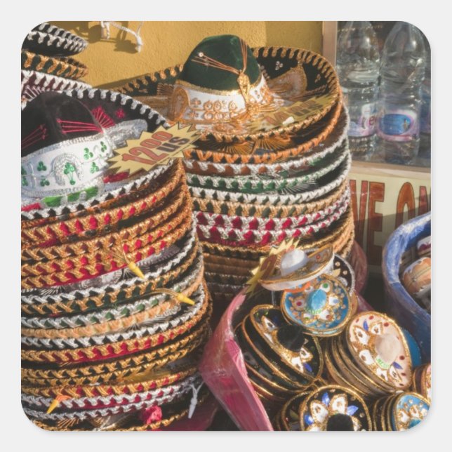 Pegatina Cuadrada México, Cozumel. Souvenirs de Isla de Cozumel (Anverso)